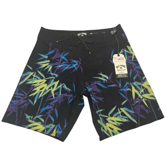 Billabong Boardshorts 30 Bamboo Print Black Airlite Swim Trunks NWT - Picture 1 of 14